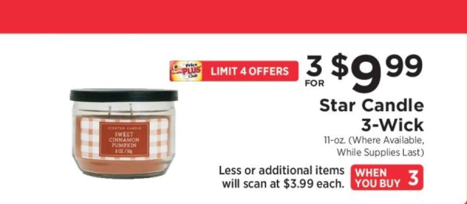 Star Candle 3-Wick