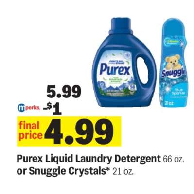Purex Liquid Laundry Detergent or Snuggle Crystals