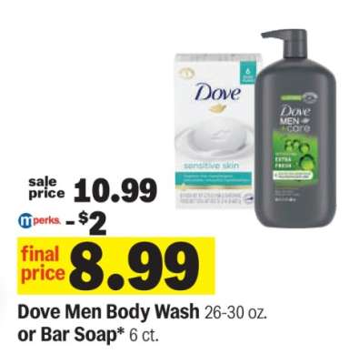 Dove Men Body Wash or Bar Soap