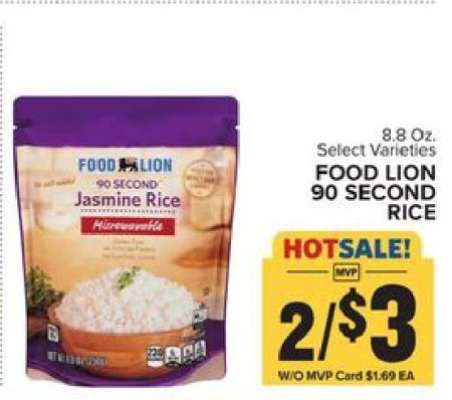 FOOD LION 90 SECOND RICE