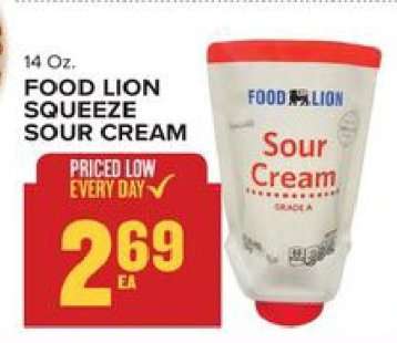FOOD LION SQUEEZE SOUR CREAM