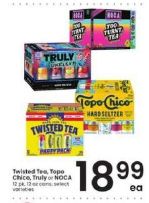 Twisted Tea, Topo Chico, Truly or NOCA