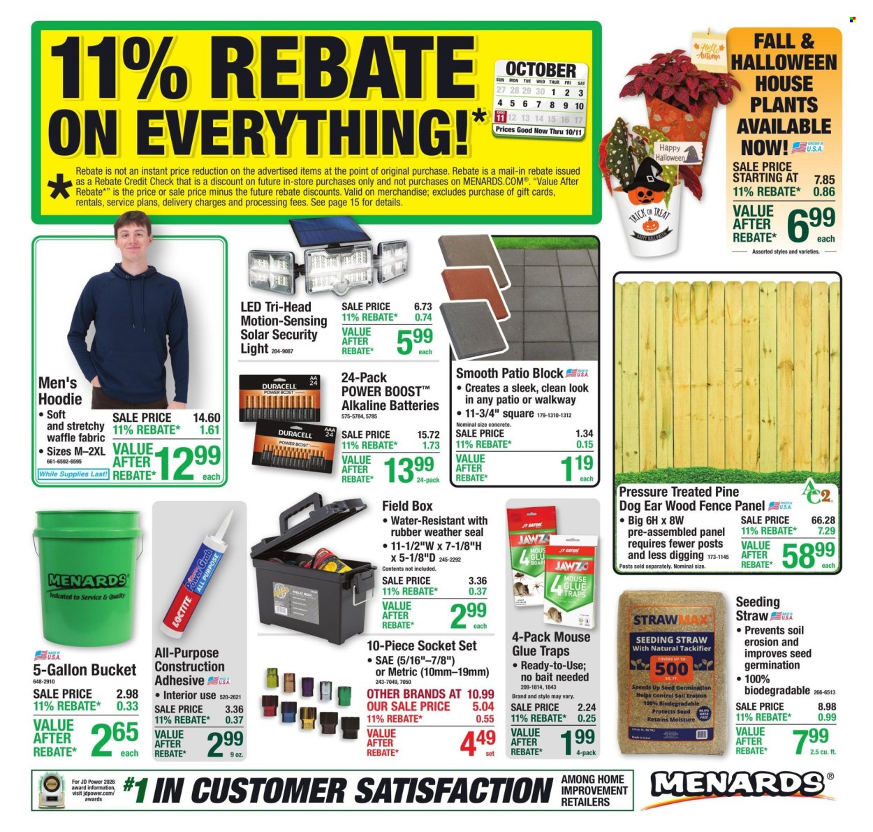 Menards ad - 10/01/2026 - 10/11/2026. Page 1