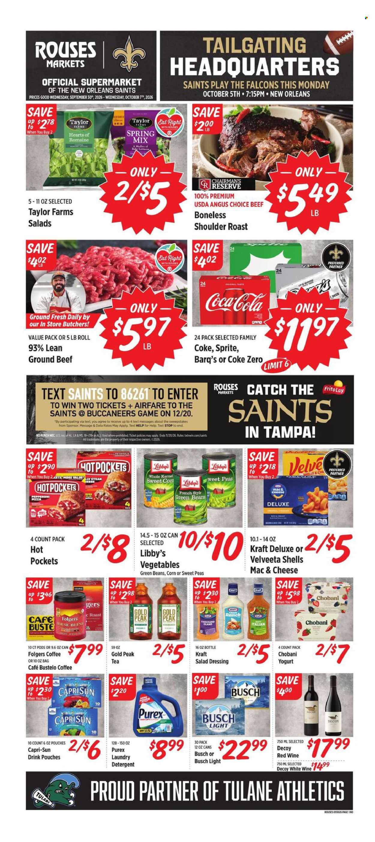 Rouses Markets ad - 09/30/2026 - 10/07/2026. Page 1