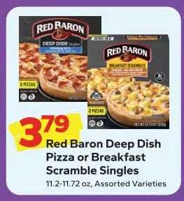 Red Baron Deep Dish Pizza or Breakfast Scramble Singles