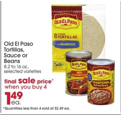 Old El Paso Tortillas, Sauce or Beans
