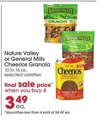 Nature Valley or General Mills Cheerios Granola