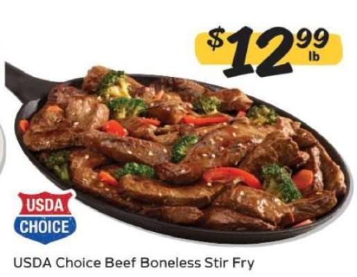 USDA Choice Beef Boneless Stir Fry