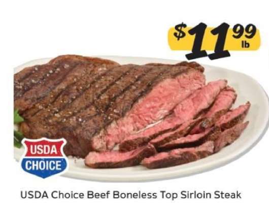 USDA Choice Beef Boneless Top Sirloin Steak