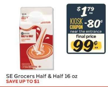 SE Grocers Half & Half 16 oz