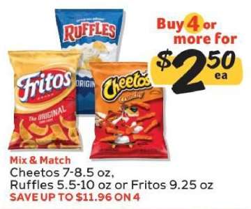 Cheetos, Ruffles or Fritos