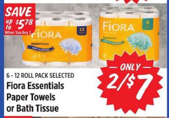 Fiora Essentials Paper Towels or Bath Tissue