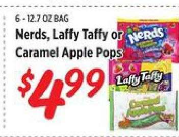 Nerds, Laffy Taffy or Caramel Apple Pops