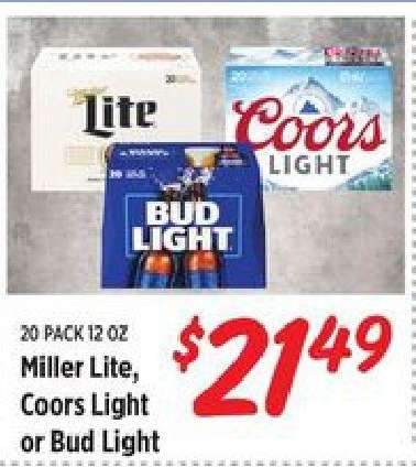 Miller Lite, Coors Light or Bud Light