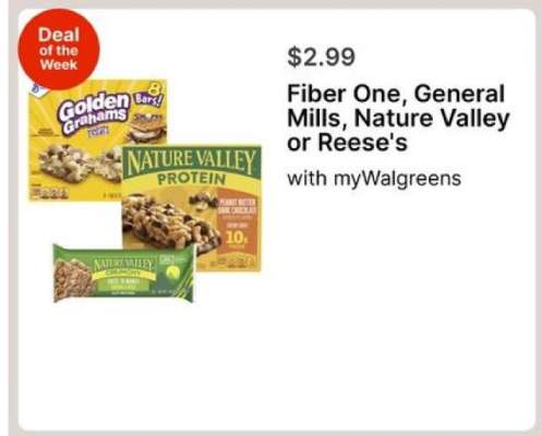 Fiber One, General Mills, Nature Valley or Reese's