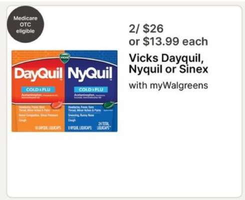 Vicks Dayquil, Nyquil or Sinex