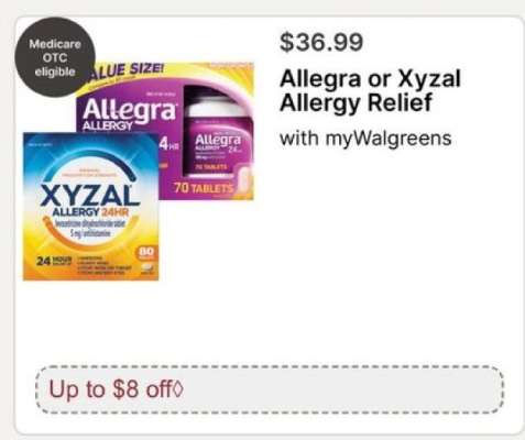 Allegra or Xyzal Allergy Relief