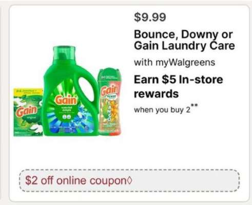 Bounce, Downy or Gain Laundry Care