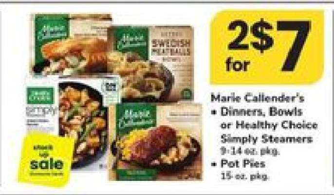 Marie Callender's Dinners, Bowls or Healthy Choice Simply Steamers