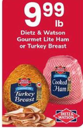 Dietz & Watson Gourmet Lite Ham or Turkey Breast