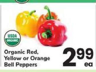 ORGANIC RED, YELLOW OR ORANGE BELL PEPPERS