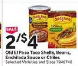 Old El Paso Taco Shells, Beans, Enchilada Sauce or Chiles