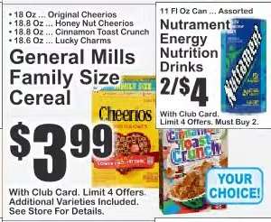 General Mills Family Size Cereal