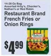 Restaurant Brand French Fries or Onion Rings