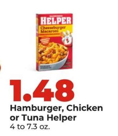 Hamburger, Chicken or Tuna Helper