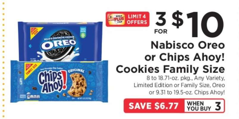 Nabisco Oreo or Chips Ahoy! Cookies Family Size