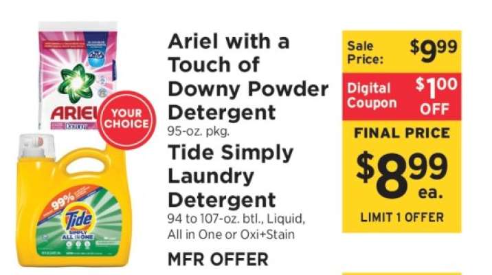 Ariel With A Touch of Downy Powder Detergent / Tide Simply Laundry Detergent