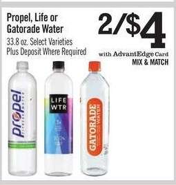 Propel, Life or Gatorade Water