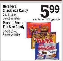 Mars or Ferrero Fun Size Candy