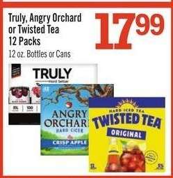 Truly, Angry Orchard or Twisted Tea 12 Packs