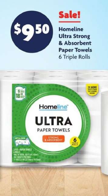 Homeline Ultra Strong & Absorbent Paper Towels