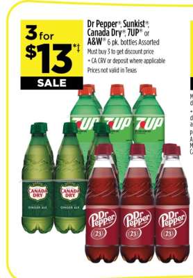 Dr Pepper, Sunkist, Canada Dry, 7UP or A&W
