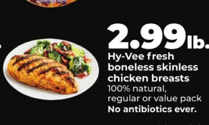 Hy-Vee fresh boneless skinless chicken breasts