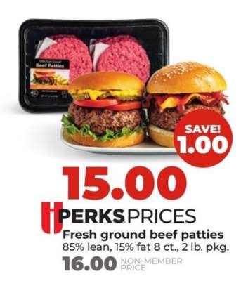 Fresh ground beef patties