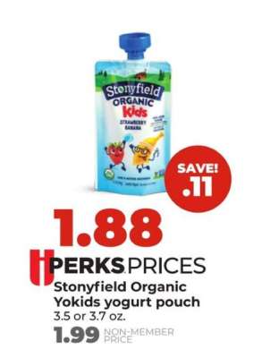Stonyfield Organic Yokids yogurt pouch