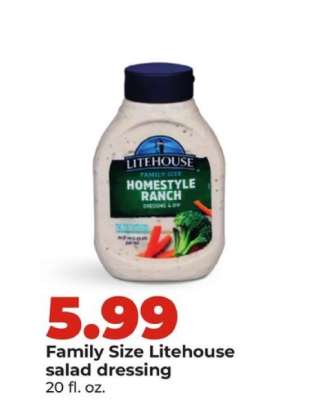 Family Size Litehouse salad dressing
