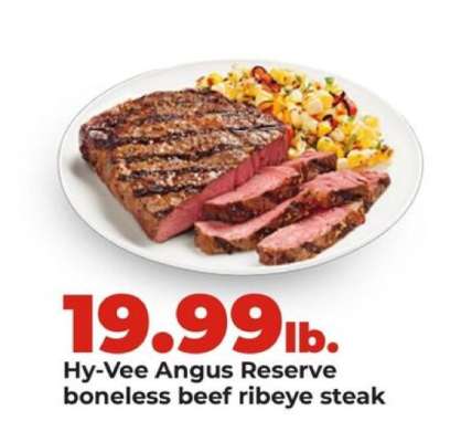 Hy-Vee Angus Reserve boneless beef ribeye steak
