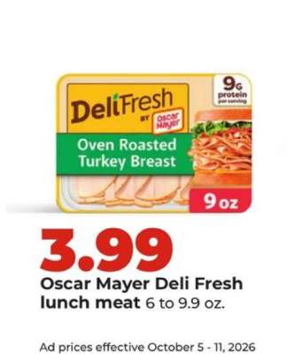 Oscar Mayer Deli Fresh Lunch Meat