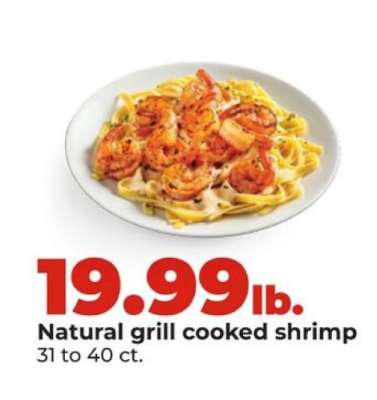 Natural grill cooked shrimp