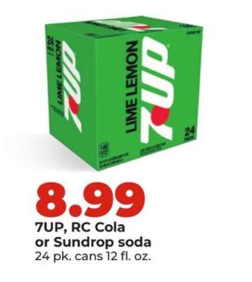 7UP, RC Cola or Sundrop soda