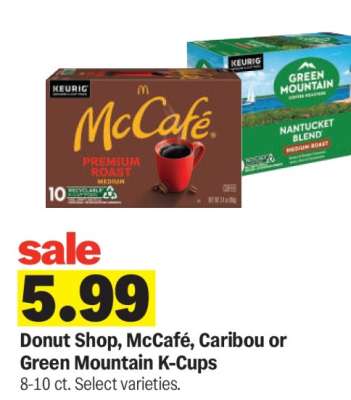 Donut Shop, McCafé, Caribou or Green Mountain K-Cups