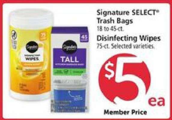 Signature SELECT Trash Bags & Disinfecting Wipes