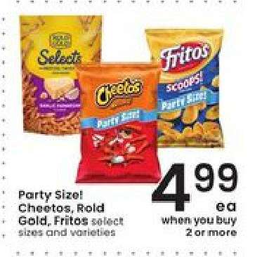 Party Size! Cheetos, Rold Gold, Fritos