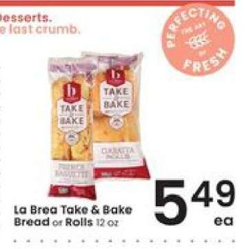 La Brea Take & Bake Bread or Rolls