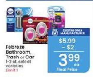 Febreze Bathroom, Trash or Car