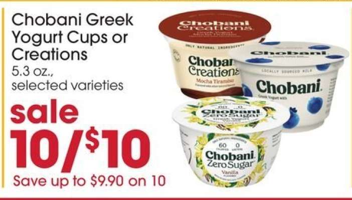 Chobani Greek Yogurt Cups or Creations